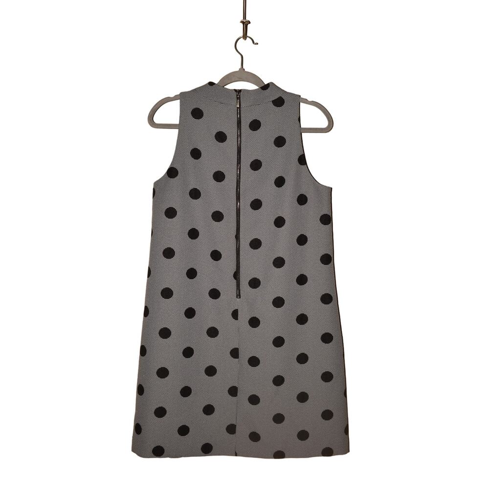 TAHARI ASL $128‎ Black White Polka Dot Sleeveless A-Line Dress Size 8 - Picture 2 of 4
